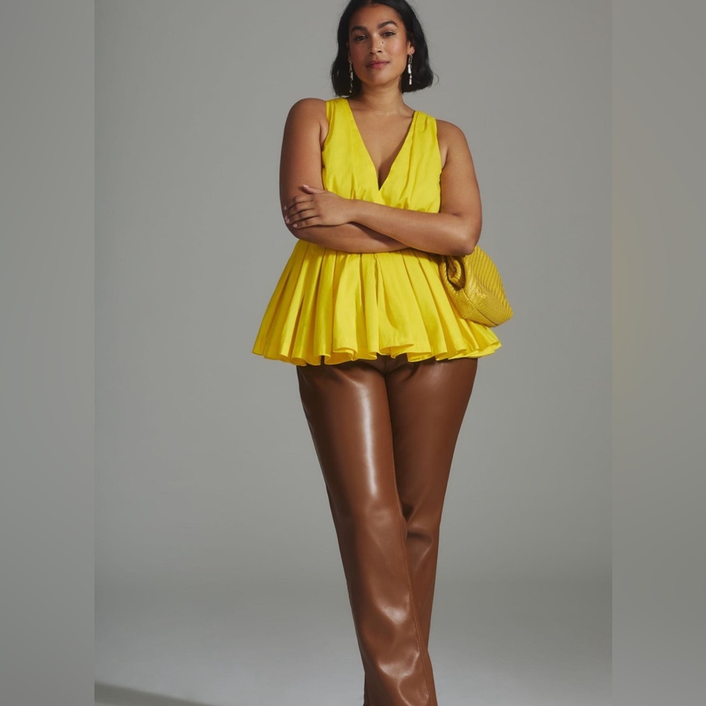 Anthropologie Plus Atsu Sleeveless Poplin Top with Bow - Size 2X